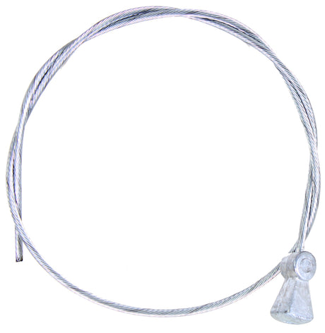 Straddle Brake Cable for Bicycles: a round metal cable with a lock and metal handle, essential for cantilever brake systems, ensuring proper brake function.