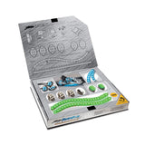 StreetFX ElectroPods Pro Complete Scooter Accent Lights Kit showing assorted components, including LED strips, oval pods, a switch, and connectors, neatly arranged inside a box.