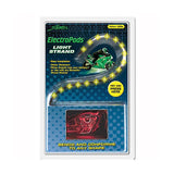 StreetFX ElectroPods Light Strand in packaging, featuring a green and red motorcycle design, close-up view, with 12 LED light strip, adhesive back, and versatile shape conformity.