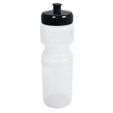 Sunlite Water Bottle: A plastic water bottle with a black lid, designed for cyclists and hikers, offering a biodegradable, BPA-free, easy-squeeze body, and fits most carrier cages.