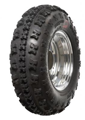 Close-up of the 23x7.00-10 Stinger ATV Tire, highlighting its tread pattern and Rim Guard feature for enhanced tire life and performance on Baja ATVs and Go-Karts.