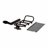 Suspension Type Electric Bike Battery Rack by Golden Motor, featuring a sturdy black metal frame with a handle and bracket, designed for 24, 36, or 48-volt electric systems.