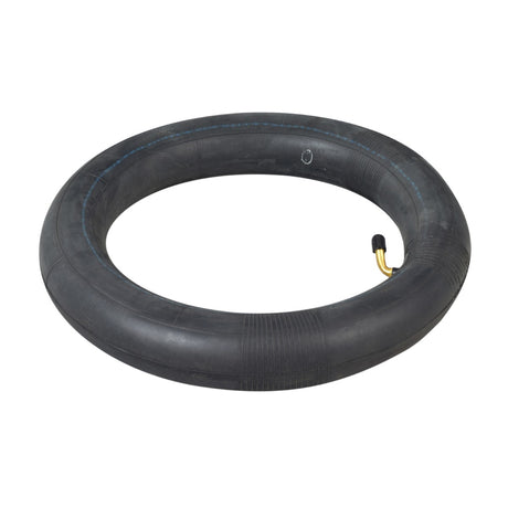 12-1/2x2-1/4 Scooter Inner Tube With 45 Degree Angled Valve Stem, featuring a black rubber construction ideal for specific scooter applications requiring an angled valve stem for oddly shaped rims.