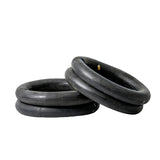 Inner Tube with an Angled Valve Stem for Kick Scooters, shown in a stack, highlighting the durable black rubber material and convenient angled valve stem for easy inflation.