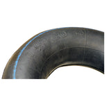 9x3.50-4 Pneumatic Mobility Tire with C203 Grande Knobby Tread, featuring a black rubber tube with a blue line and visible numbers and symbols on the tire surface.