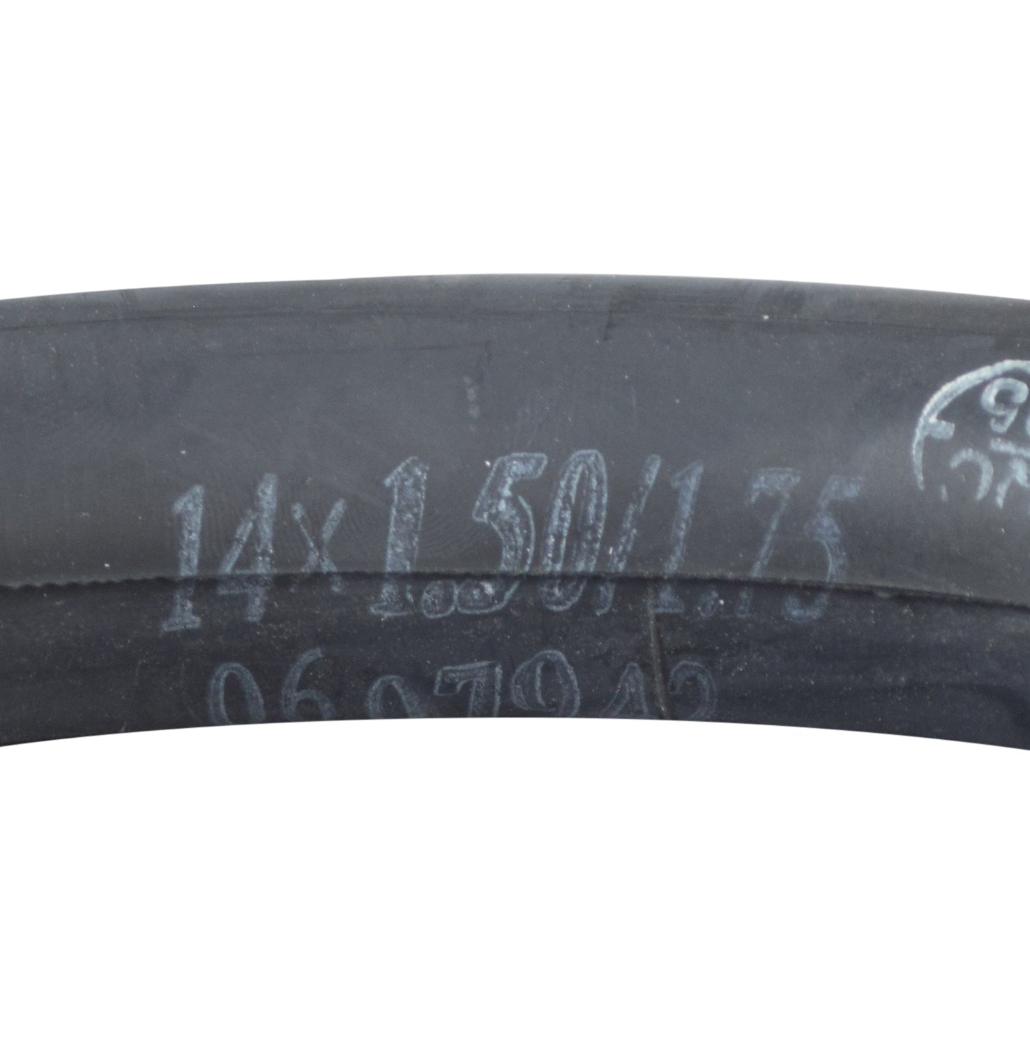 14 (14x1.75/1.95) Razor Mini Chopper Inner Tube, black rubber with white writing and numbers visible, designed for front installation.