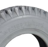 Close-up of the 4.10/3.50-6 Pneumatic Mobility Tire with C156G Nimble Knobby Tread, showing the detailed tire pattern suitable for mobility scooters and power chairs.