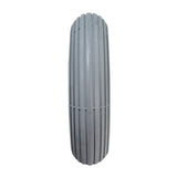 8x2 (200x50) Mobility Tire and Tube Set with Ribbed Tread, featuring a non-marking gray rubber tire and 45-degree angled valve stem inner tube, ideal for mobility scooters and power chairs.