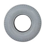 2.80/2.50-4 (9x3) Mobility Tire and Inner Tube Set with Power Edge Sawtooth Tread, featuring a white tire with a black circular hole, suitable for mobility scooters and utility carts.