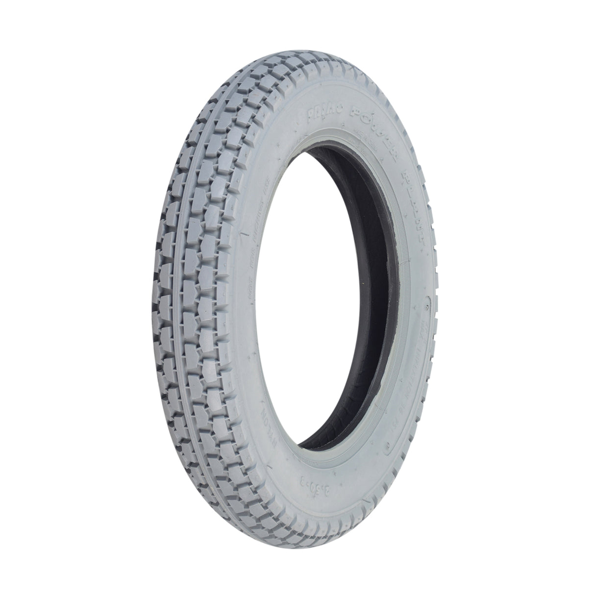 2.50-8 Pneumatic Mobility Tire with C177G Power Plant Tread, featuring a detailed close-up of the tire's knobby tread pattern, highlighting its durable design for smooth mobility.