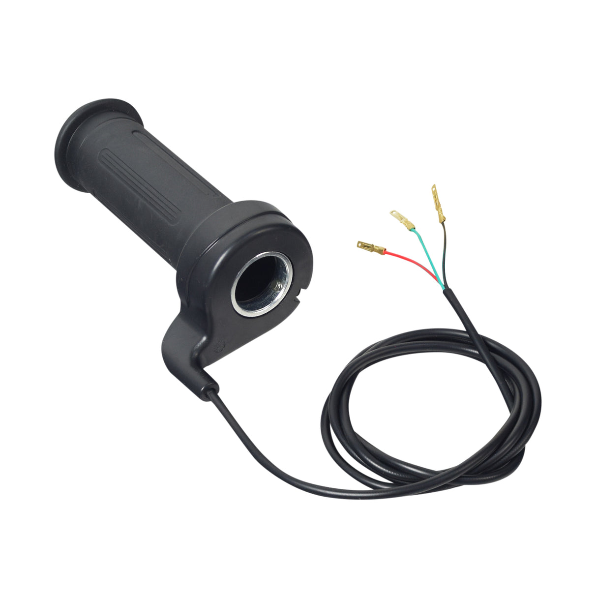 Hand Throttle with 3 Wires for electric scooters, featuring a black handle and multiple colored wires with gold terminals.