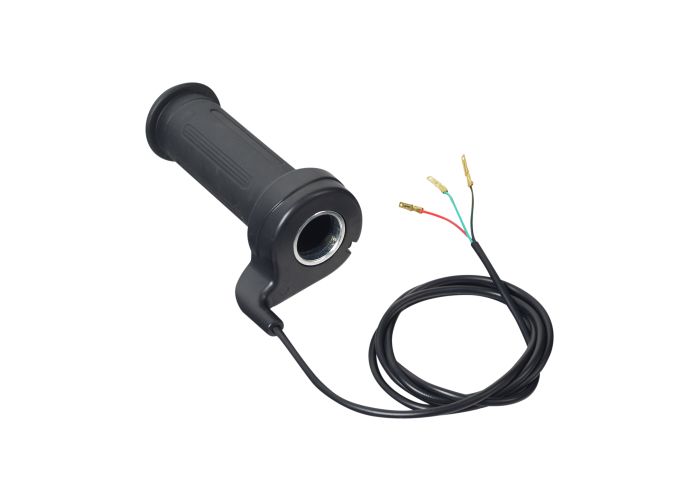 Hand Throttle with 3 Wires for Drive ZooMe R3 (R318CS), eWheels EW-36, & EW-36 Elite Scooters, featuring a black handlebar with visible wires and an optional chrome end cap.