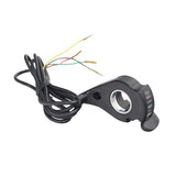 Thumb Throttle with 4 Wires for Razor Scooters (E200/E200S, E300/E300S, Ground Force, Ground Force Drifter, & Dune Buggy), featuring a black switch with multiple colored wires.