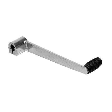 Gearshift Pedal with Offset Mount for 49cc, 50cc, & 70cc Baja & Motovox Dirt Bikes, featuring a silver and black metal lever with a screw, designed for positioning away from the bike and chain covers.