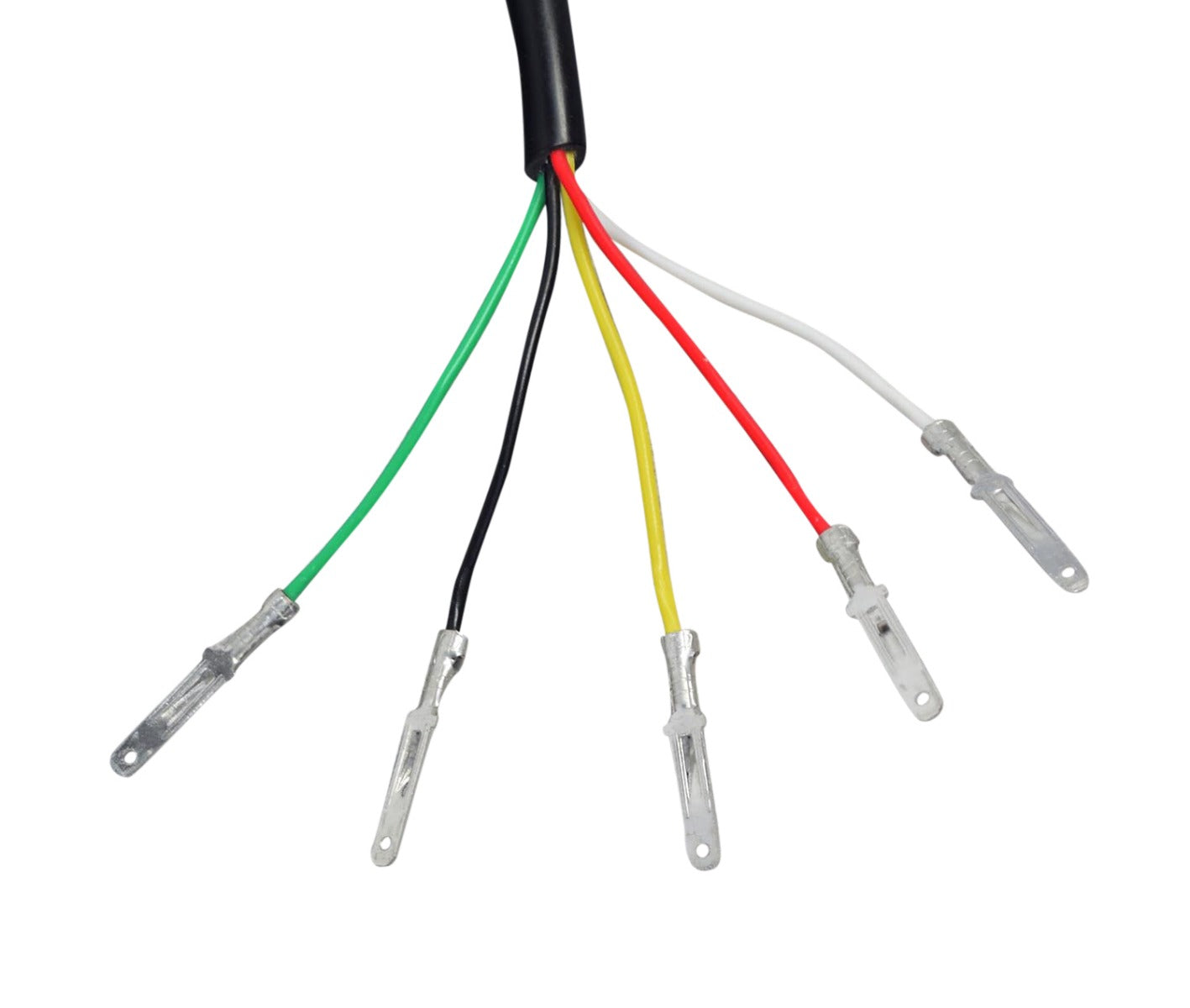 Razor 36 Volt Variable Speed 5-Wire Twist Grip Throttle with 36 Wires (Blemished) featuring close-up of several colored wires with metal ends for easy installation on compatible Razor scooters.