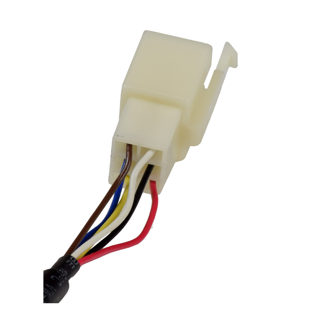 HB3650-TYD6-FS Control Module and 6-Wire Throttle Kit for Razor Dirt Quad 500, MX500, and SX500, showing a close-up of a white electrical connector with multiple colored wires.