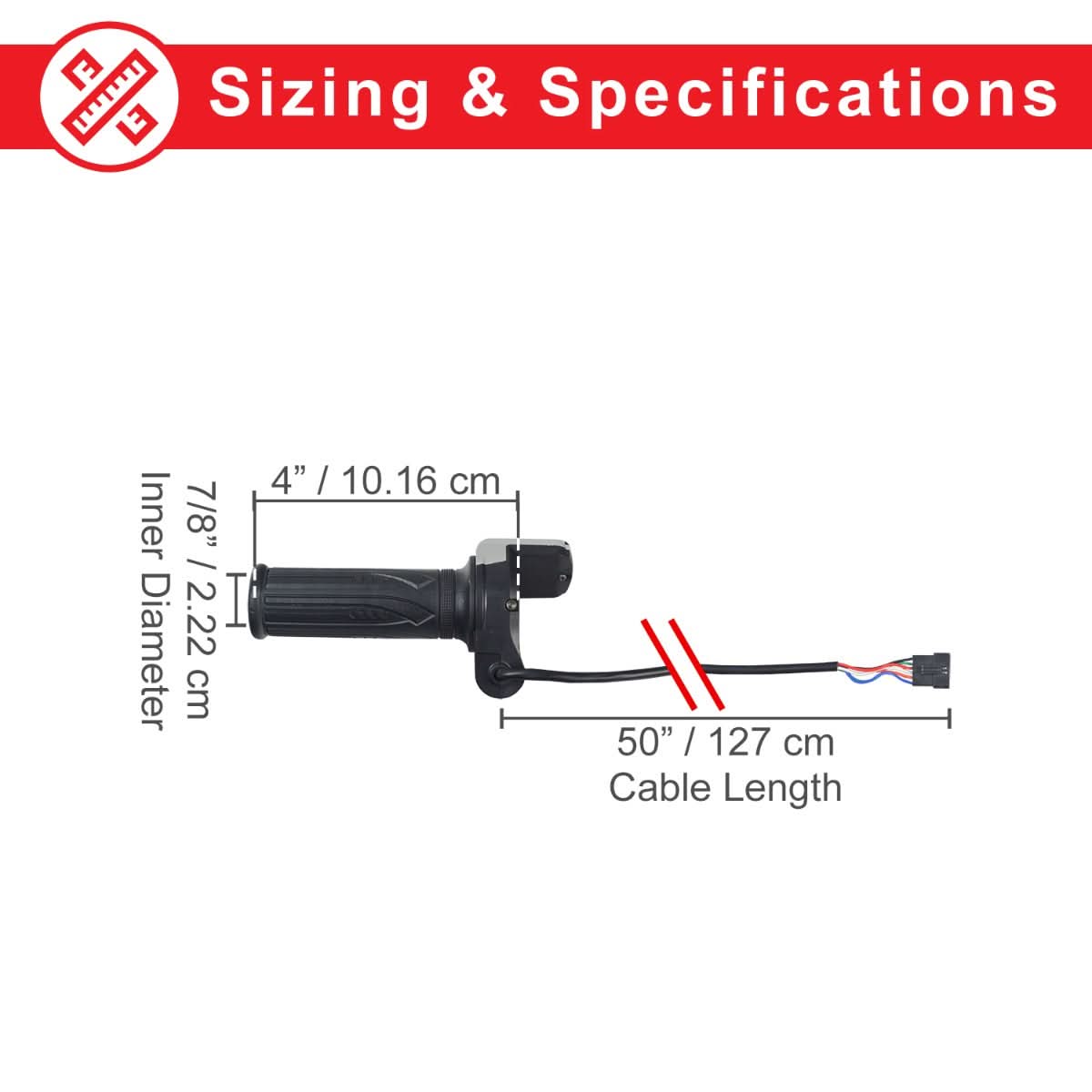 thumbnail image 2 of KH-DX 36V EBike Throttle Grip Replacement, W/LCD Voltage Display 2 of 9
