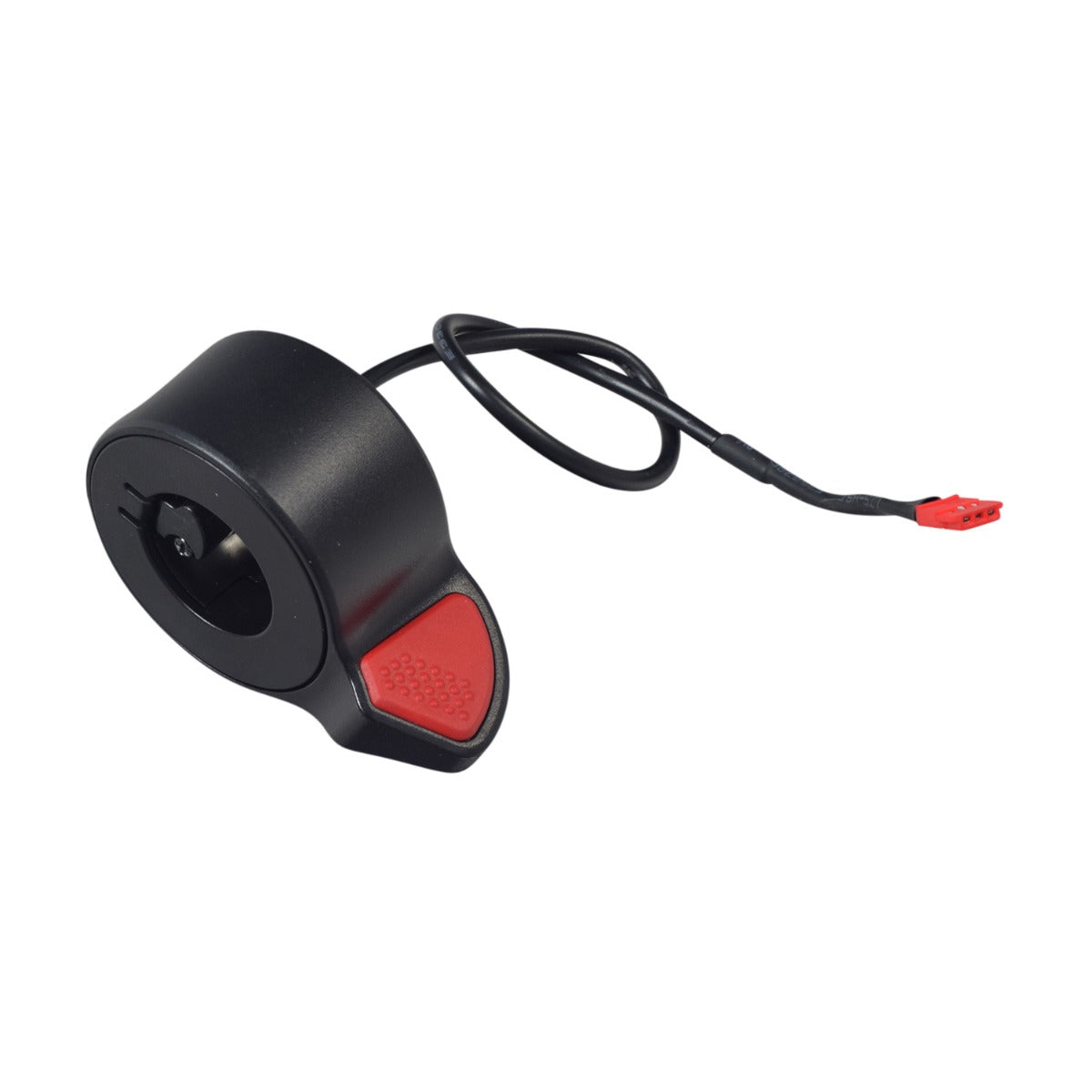 Thumb Brake for the Megawheels S10 Electric Scooter, featuring a red button and black wire, designed for a firm handlebar grip, complete with a 3-wire harness and red silicone thumb pad.