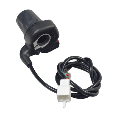 6-Wire Twist-Grip Throttle for the Razor Rambler 16 Electric Mini Bike (Version 1+), featuring a black handle with a wire and a white plug, designed for easy plug-and-play installation.