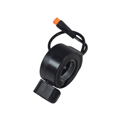 130X Thumb Throttle with Weatherproof Round 3-Pin Connector for Electric Bikes, featuring a black housing, thumb pad, and black cord for enhanced grip and compatibility with ANCHEER and Heybike models.