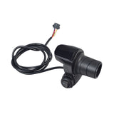 36 Volt Twist Grip Throttle with Battery Indicator & On/Off Switch for the Swagtron EB6 Bandit Fat Tire Electric Bike, featuring a wired connector and a thumb-accessible black power button.