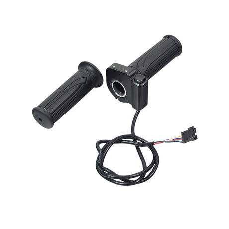 6-Wire Hand Throttle & Grip Set for the Jetson® LX10 Folding Electric Bicycle, featuring a twist-grip control, LED display, and matching handlebar grip, shown with attached cable and wiring.