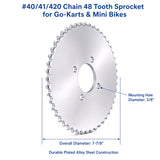 #40/41/420 Chain 48 Tooth Sprocket for Go-Karts & Mini Bikes