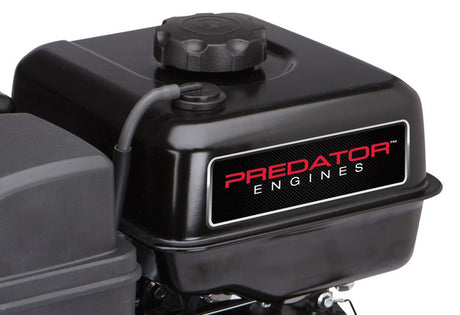 Close-up of the 1.45 Gallon Fuel Tank for the Predator 301cc 8 HP Engine, showcasing its cap and strainer in detail, designed for versatile utility applications.