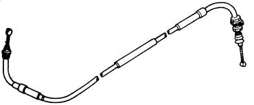 Throttle Cable A for Honda Elite 250 (1985-1988 Models) (OEM) shown in a detailed close-up sketch, highlighting the cable's structure and design, essential for accurate replacement.