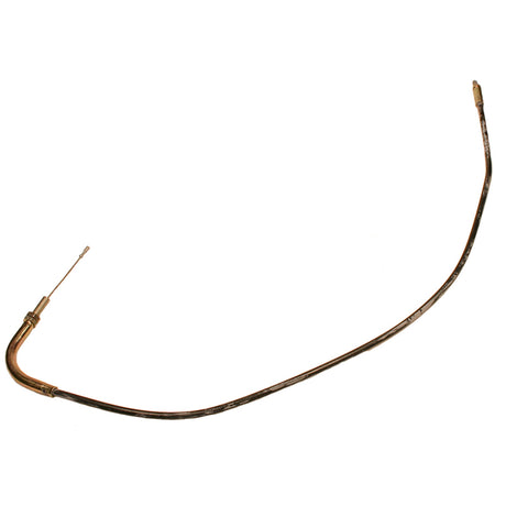 Throttle Cable for Arctic Cat Cheetah, Jag, and Lynx Snowmobiles (1975-1979), shown as a metal wire with a needle and a long curved cable.