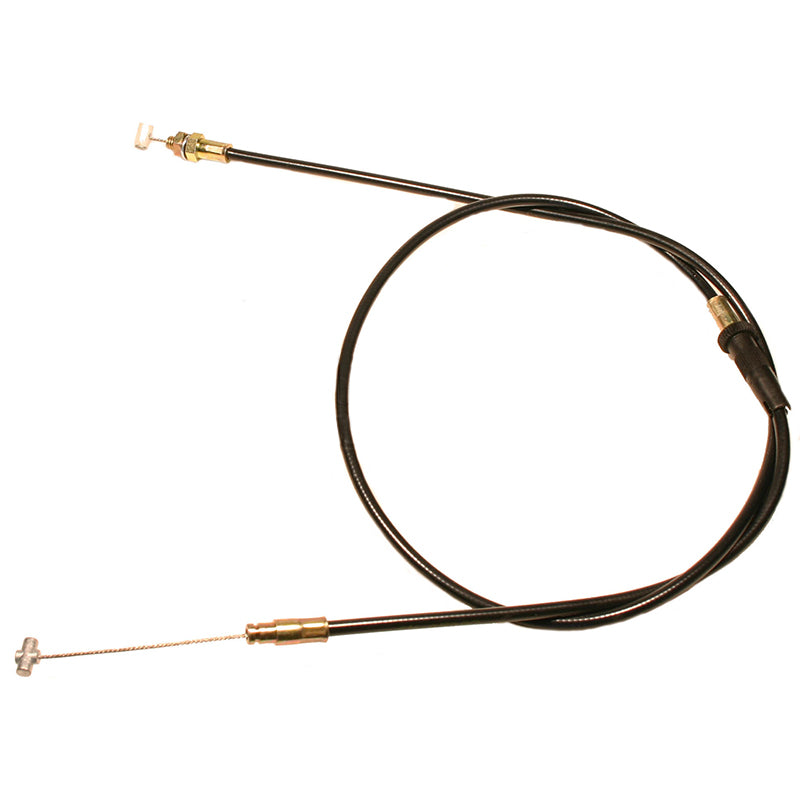 Throttle Cable for Arctic Cat CrossFire, M6, and M7 Snowmobiles (2006) featuring a black cable with a metal end and a white handle, designed to replace damaged throttle cables for optimal carburetor control.