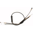 Throttle Cable for Arctic Cat Snowmobiles (1991-1999), featuring a black cable with metal wires and a black handle. Essential for replacing damaged throttle cables to ensure proper carburetor function.