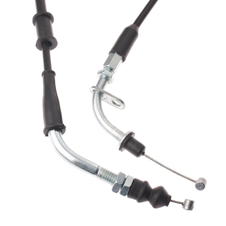 Throttle Cable for Baja Sun City (SC50) & Retro (RT50) Scooters, close-up view showing unique end connectors and sleeve, compatible with 50cc models.