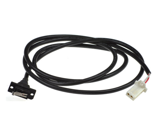 Throttle Wire for Bladez & Tanaka Electric Powerboards, featuring a black cable with a white connector, suitable as a replacement for Bladez XTR series scooters. No hardware included.