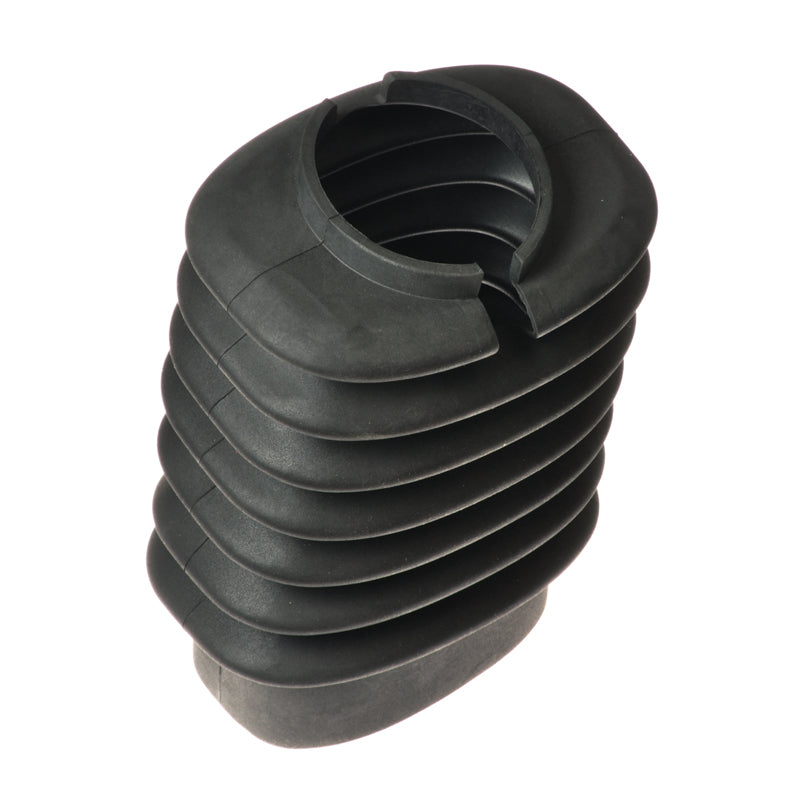 Tiller Boot for the Golden Technologies Companion I (GC240) and II (GC340, GC440) Scooters; close-up of the flexible black plastic gasket designed to weather-proof and protect tiller components.