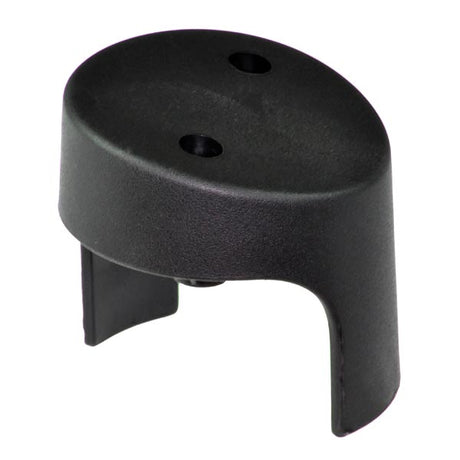 Black Tiller Adjuster Cover for the Pride Celebrity X, a black plastic object with holes, designed to protect the scooter's tiller from dirt, dust, and rain.