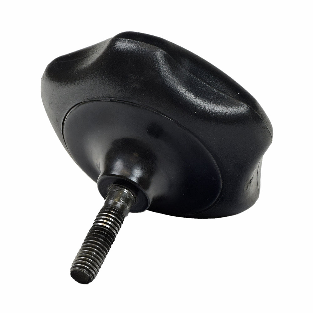 Tiller Adjustment Knob for the Shoprider Echo (SL73) & Scootie Jr (TE-787M) mobility scooters, a black knob with a screw, designed for easy handling and comfortable tiller angle adjustments.