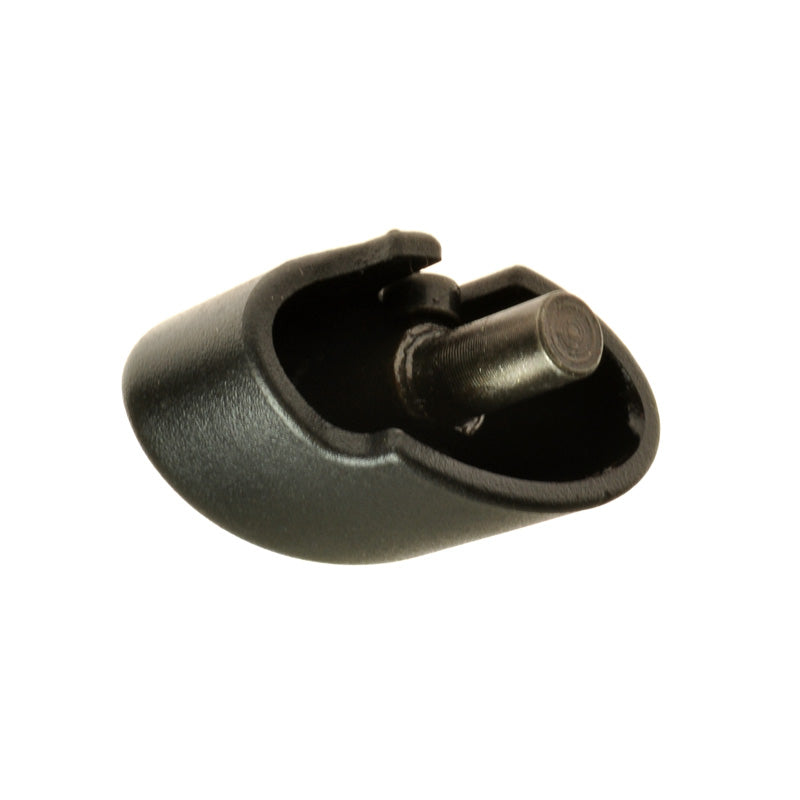 Tiller Lock Knob for Go-Go, Mega-Motion, & Pride Travel Mobility Scooters, featuring a black cylindrical body with a metal end, designed for securing the tiller above the front wheel fender.