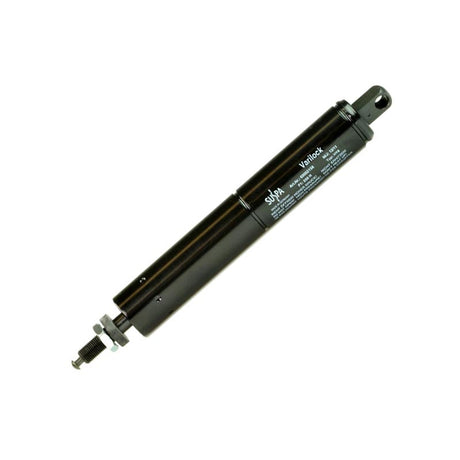 Tiller Shock for the PaceSaver Fusion 350 and Plus III Junior, a black cylinder with white text, designed to reduce vibrations in the scooter’s system for a smoother ride.