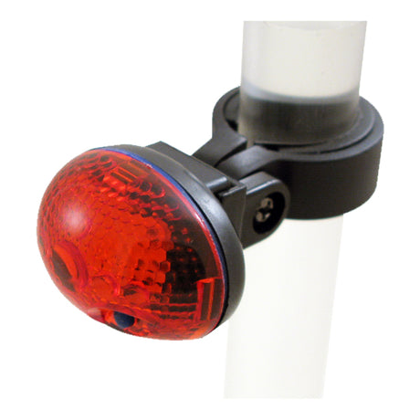 TL-L115 LED Taillight mounted on a black pole, showcasing its bright red light feature.