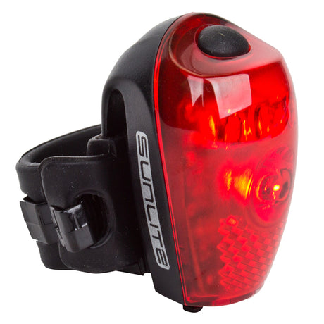 TL-L302 USB Taillight attached to a bicycle, showcasing its compact and practical design, ideal for enhancing nighttime or inclement weather visibility on bikes and scooters.