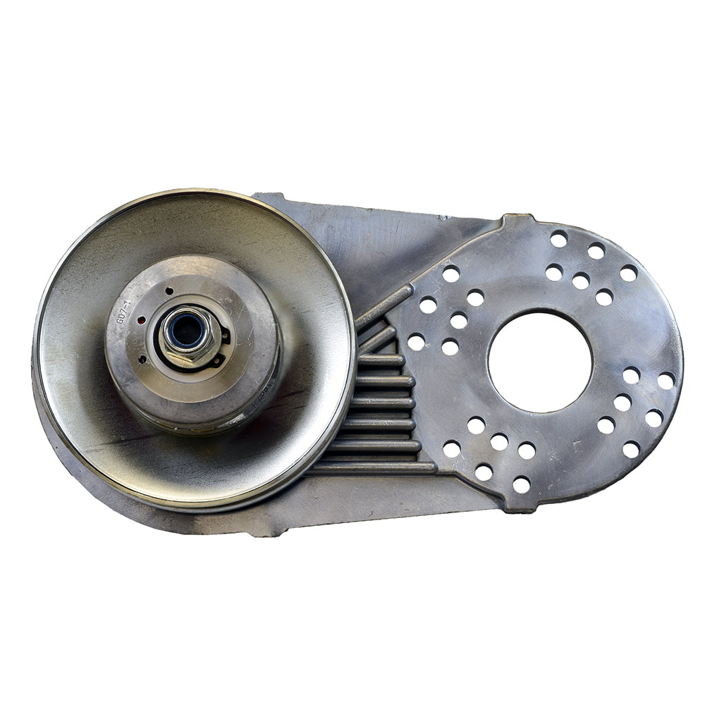 3/4 - 1 Bore 40/41/420 Chain Torque Converter Kit for Go Karts (Comet Series 30 TAV2 Replacement) featuring a metal torque converter with multiple holes, a round nut, and a chain sprocket.