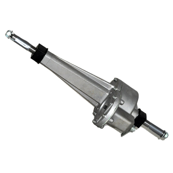 Transaxle Assembly for the Pride Victory 3 (SC160/SC1600), a silver metal component with a black rubber handle, essential for maintaining scooter mobility.