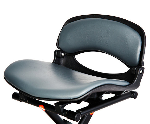 Seat Assembly for the EV Rider Transport AF (S19AF) mobility scooter, featuring a cleanable vinyl upholstered chair with a cushioned seat designed for easy maintenance.