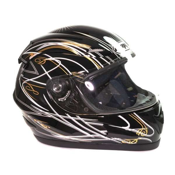 closeout full face motorcycle helmets Full Face Tribal Black Helmet (Large) **Clearance** – Monster Scooter Parts