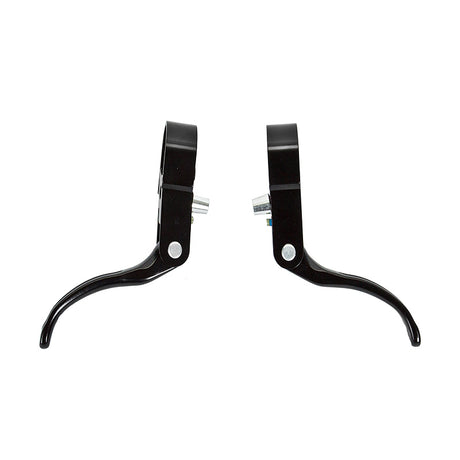 Type I Cross Brake Levers Pair from Sunlite, cold forged for caliper or cantilever brakes, featuring a 23.8mm clamp diameter and auxiliary brake lever reach adjuster for fine-tuning.