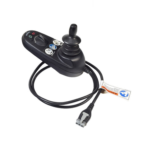 2 Key GC Joystick Remote with 3 Prong Connector (Used) featuring a black plastic casing, buttons, and a cable. Minor scratches on the right side.