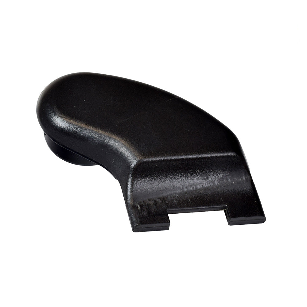 Front Right Side Caster Wheel Headtube Cap for the Invacare Pronto M50, M51, M61, and M91 (Used) - a black plastic cap essential for protecting caster bearings from debris, removed and cleaned for reuse.