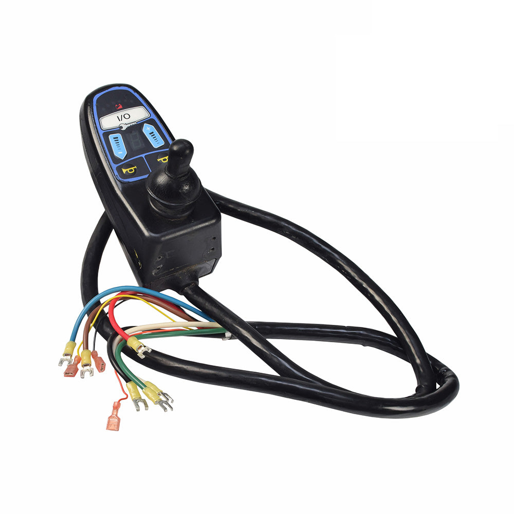 Joystick for the Hoveround® Teknique® FWD (Used) - A black electrical joystick controller with attached wires, tested and functional, ready to replace the existing one on your power chair.