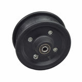 Caster Wheel Hub with Hardware for Hoveround® Teknique FWD® (Used), featuring a black wheel with metal rivets and visible screws, designed for easy mounting of tires.